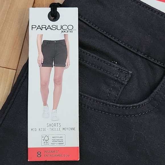 BNWT Size US 8, Mid-Rise, Tummy Control, Classic Fit, Women Shorts, Black/Grey - Picture 4 of 5